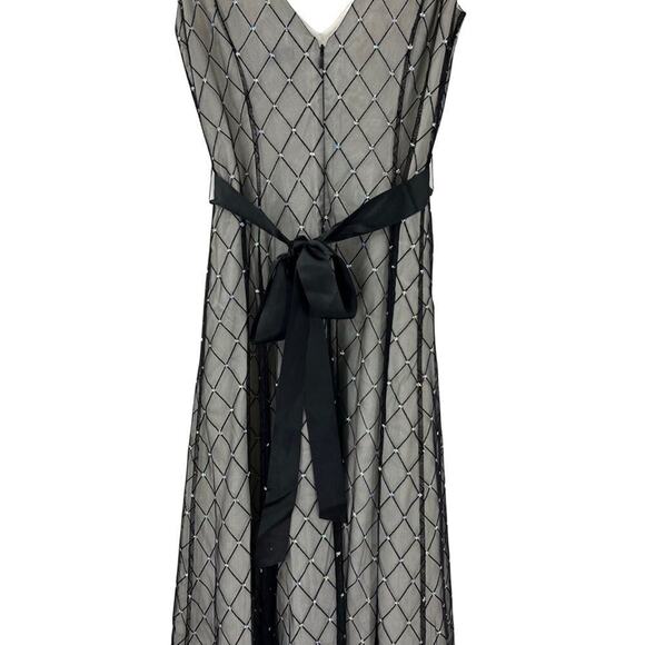 Papell Boutique Y2K Vintage Glitter Sparkle V-neck Dress Sz 4 - Picture 4 of 8